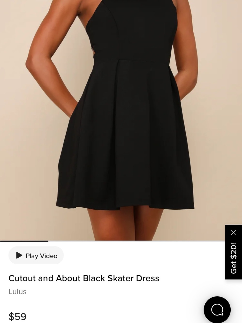 Lulus black cutout and about black skater dress